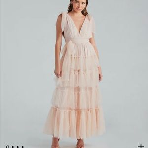 Windsor bridesmaid pink pearl dress
